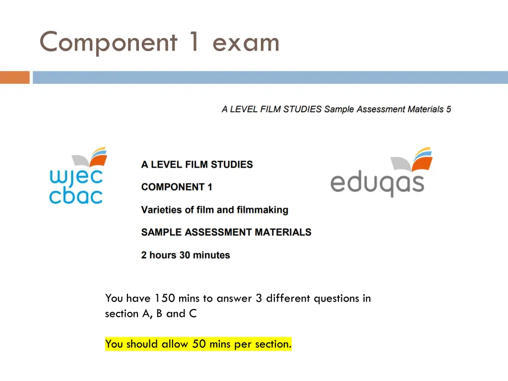 component 1 exam