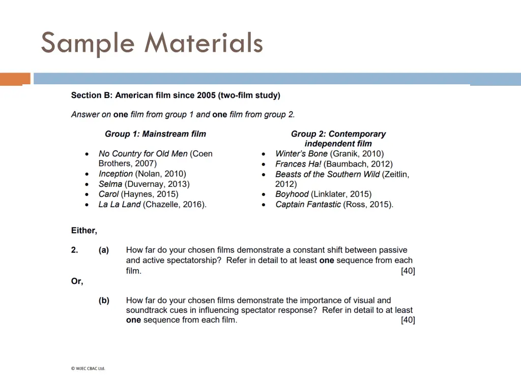 sample materials