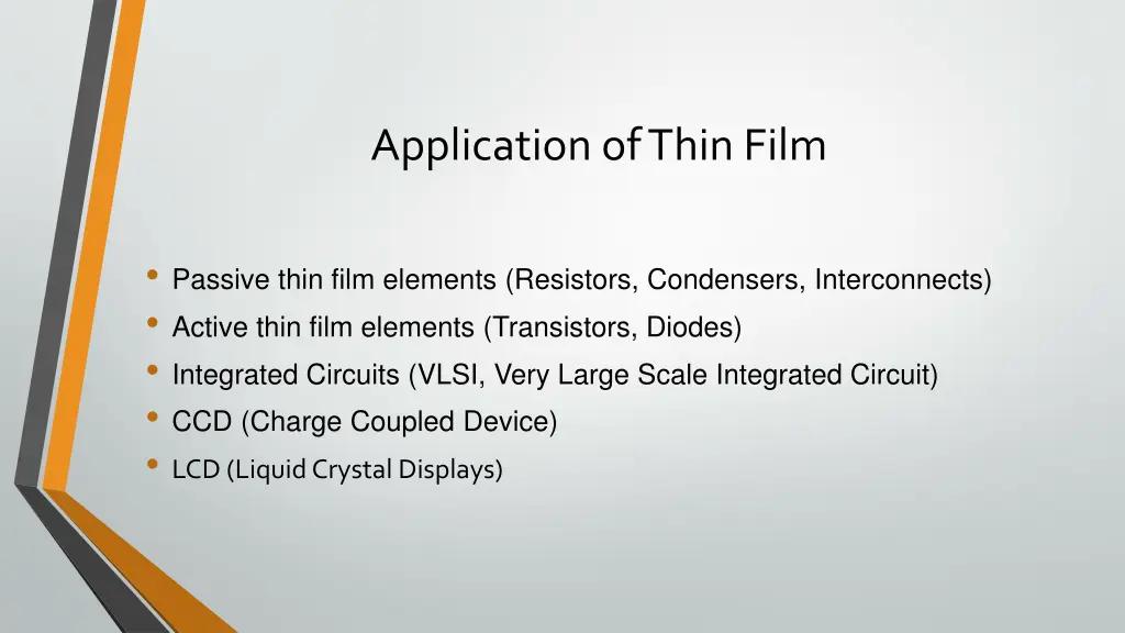 application of thin film