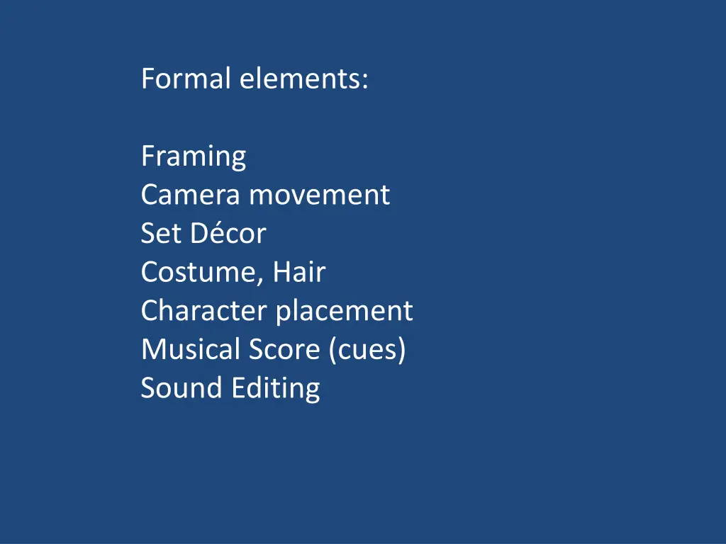 formal elements