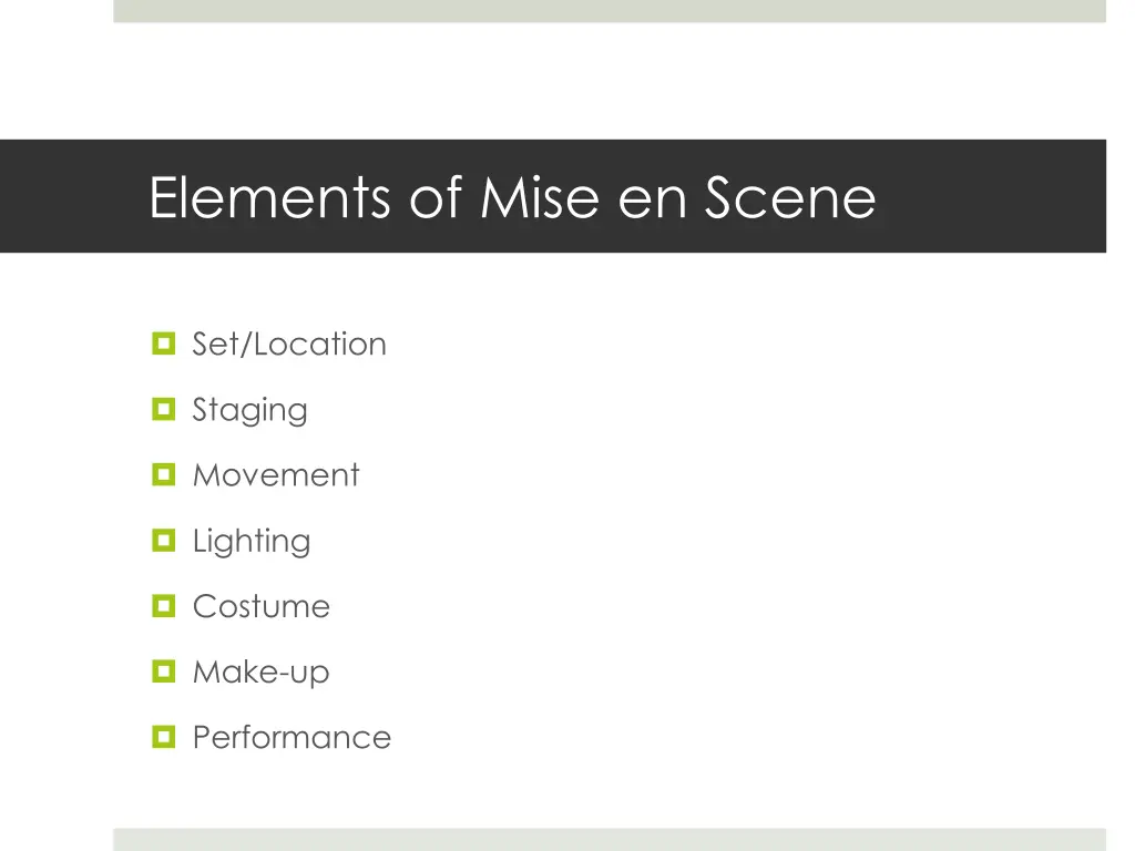 elements of mise en scene