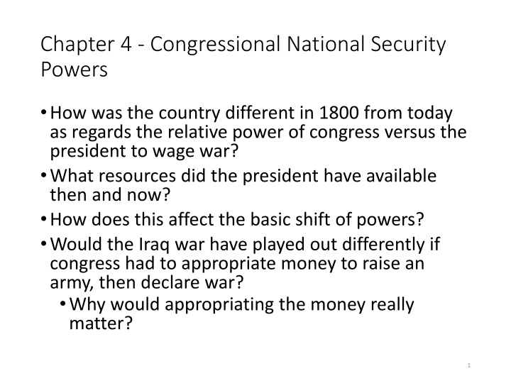 chapter 4 congressional national security powers