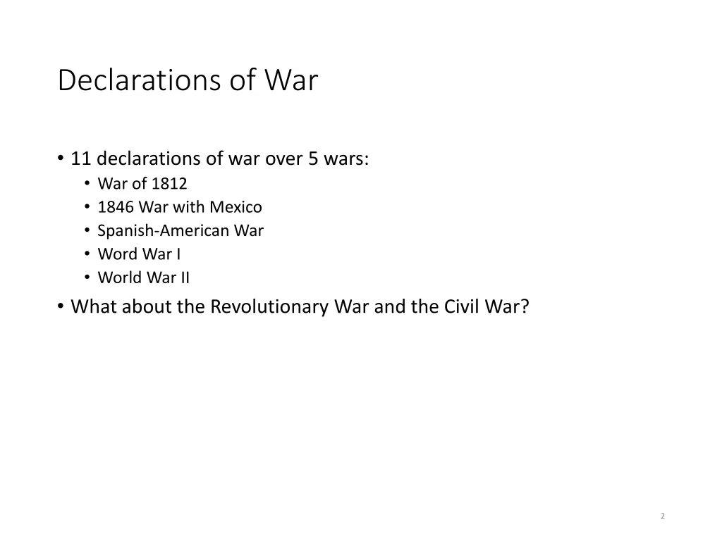 declarations of war