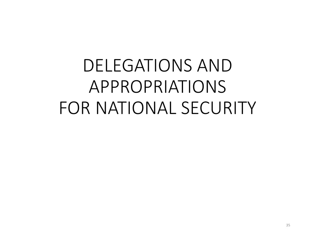 delegations and appropriations for national