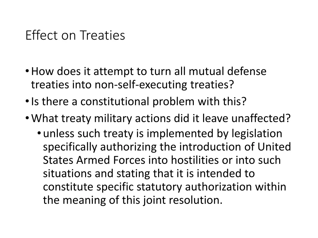 effect on treaties