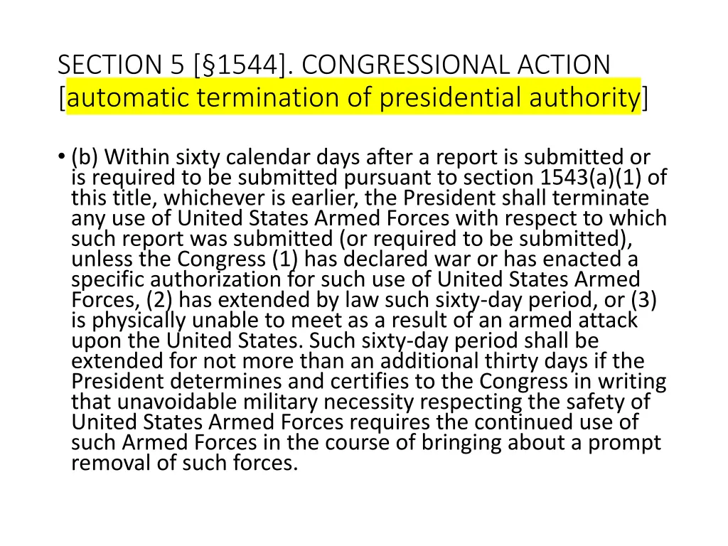 section 5 1544 congressional action automatic