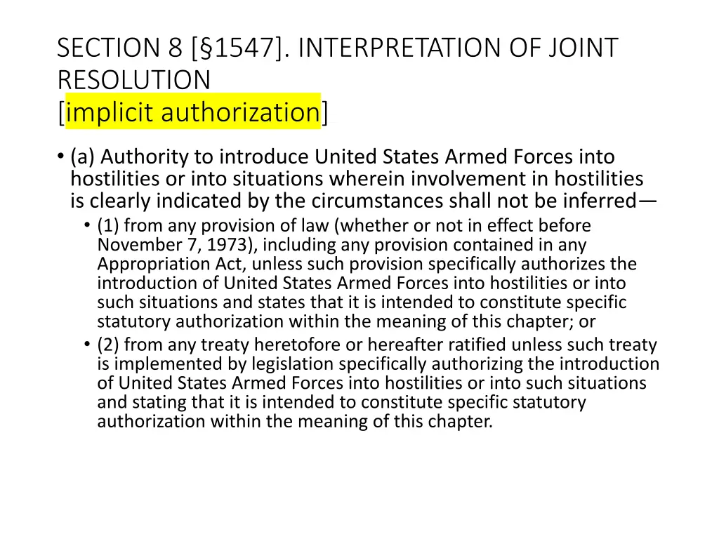 section 8 1547 interpretation of joint resolution