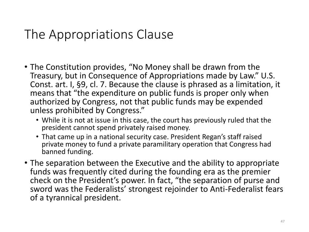 the appropriations clause