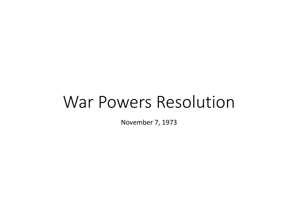 war powers resolution