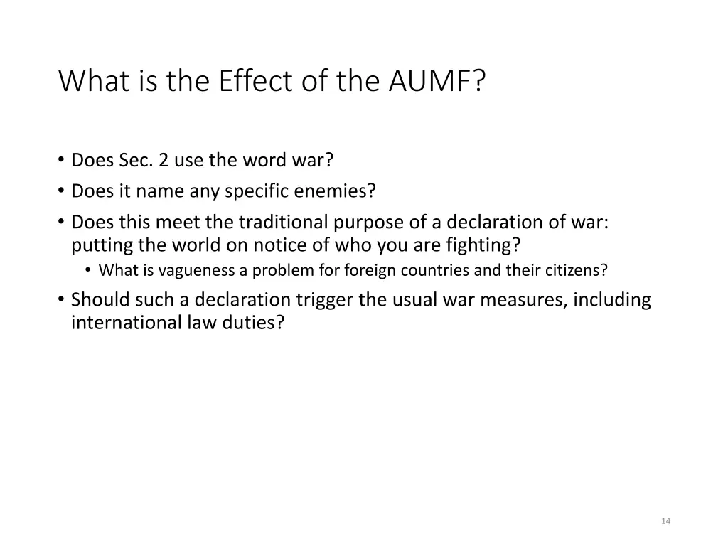 what is the effect of the aumf