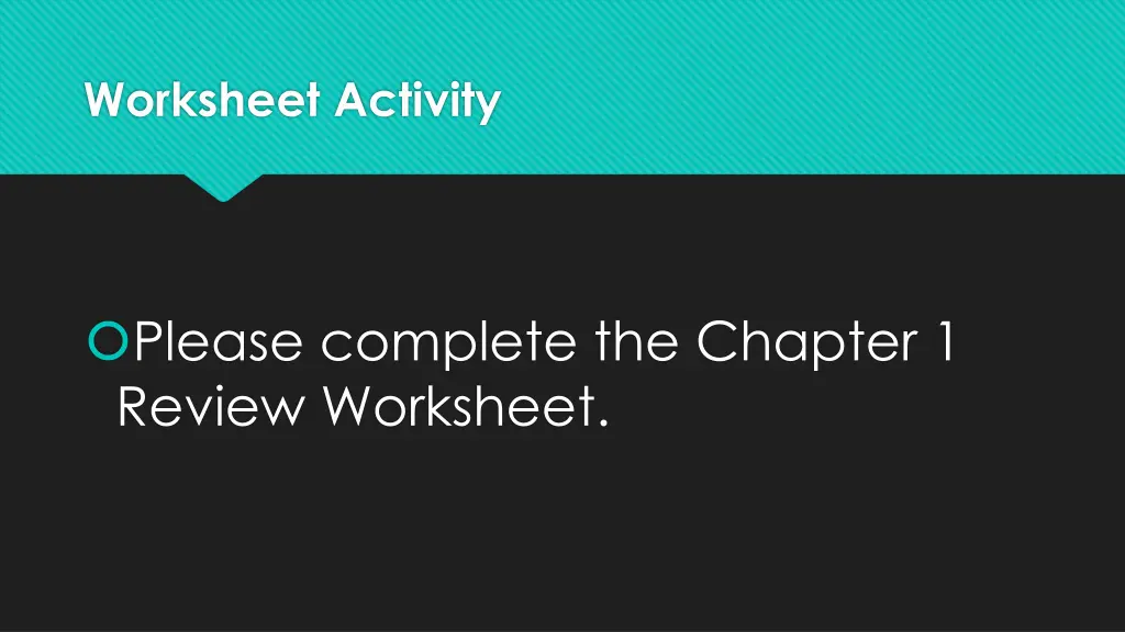 worksheet activity