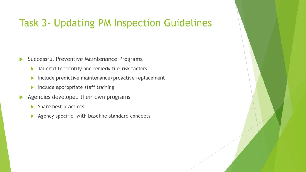 task 3 updating pm inspection guidelines