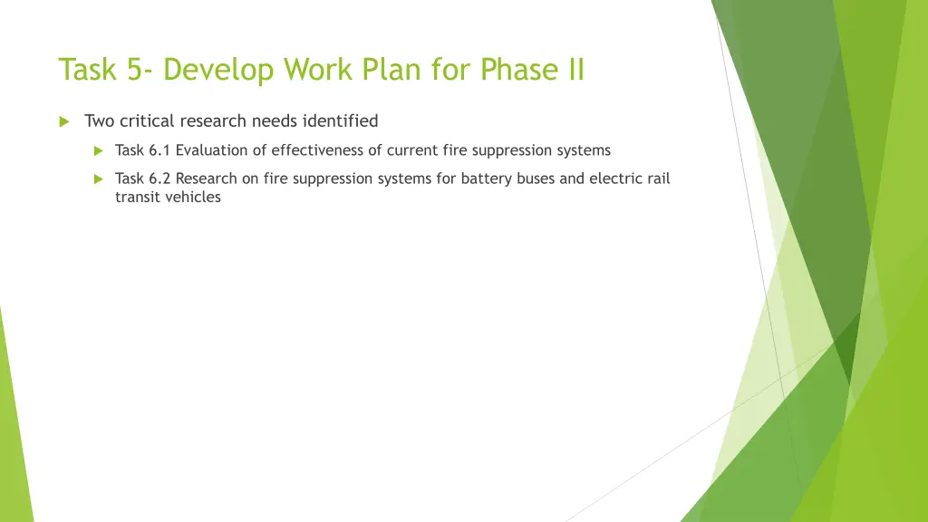 task 5 develop work plan for phase ii