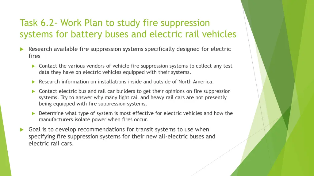 task 6 2 work plan to study fire suppression