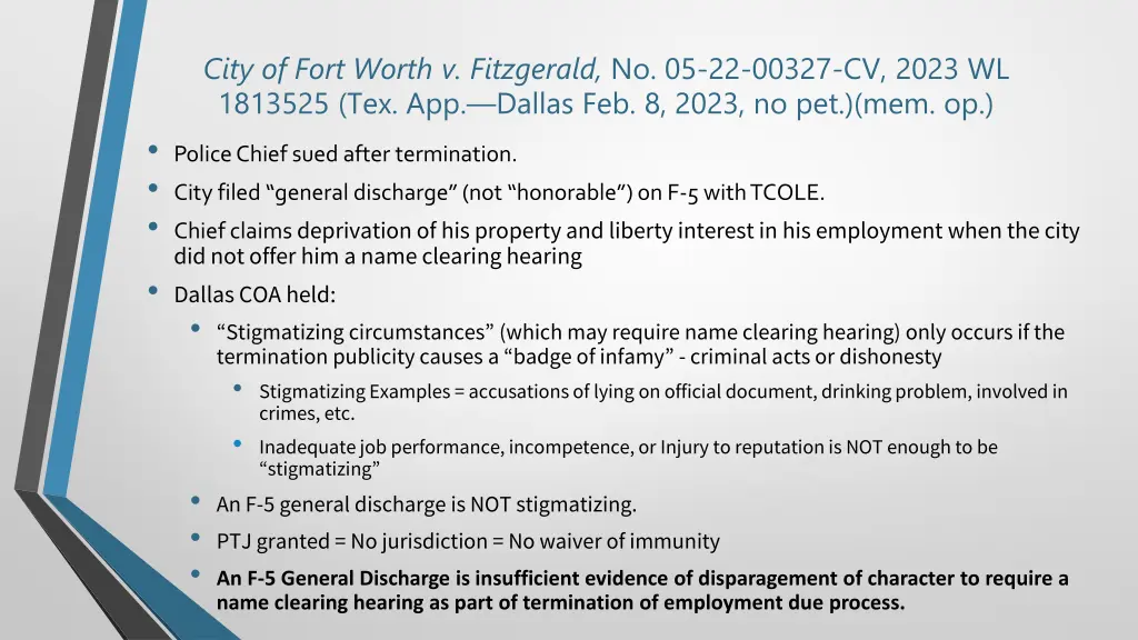 city of fort worth v fitzgerald no 05 22 00327