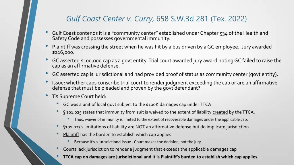 gulf coast center v curry 658 s w 3d 281 tex 2022