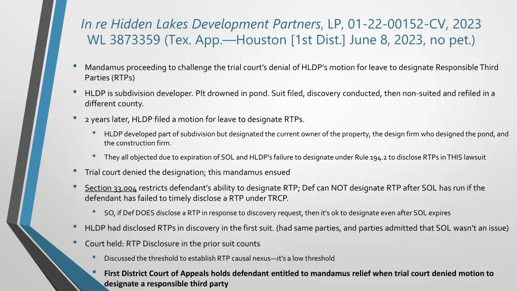 in re hidden lakes development partners