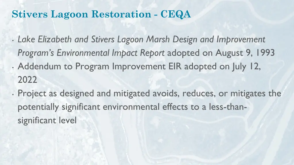 stivers lagoon restoration ceqa