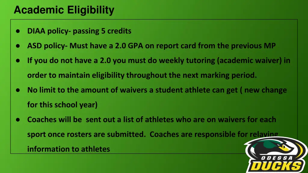 academic eligibility