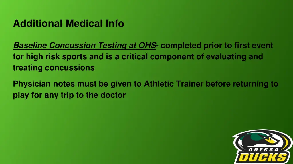 additional medical info