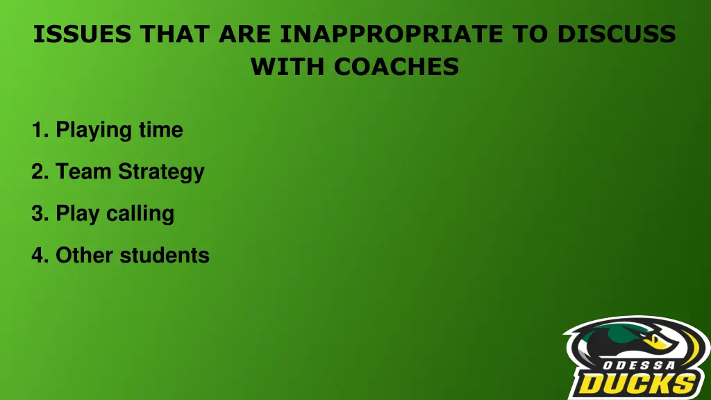 issues that are inappropriate to discuss with