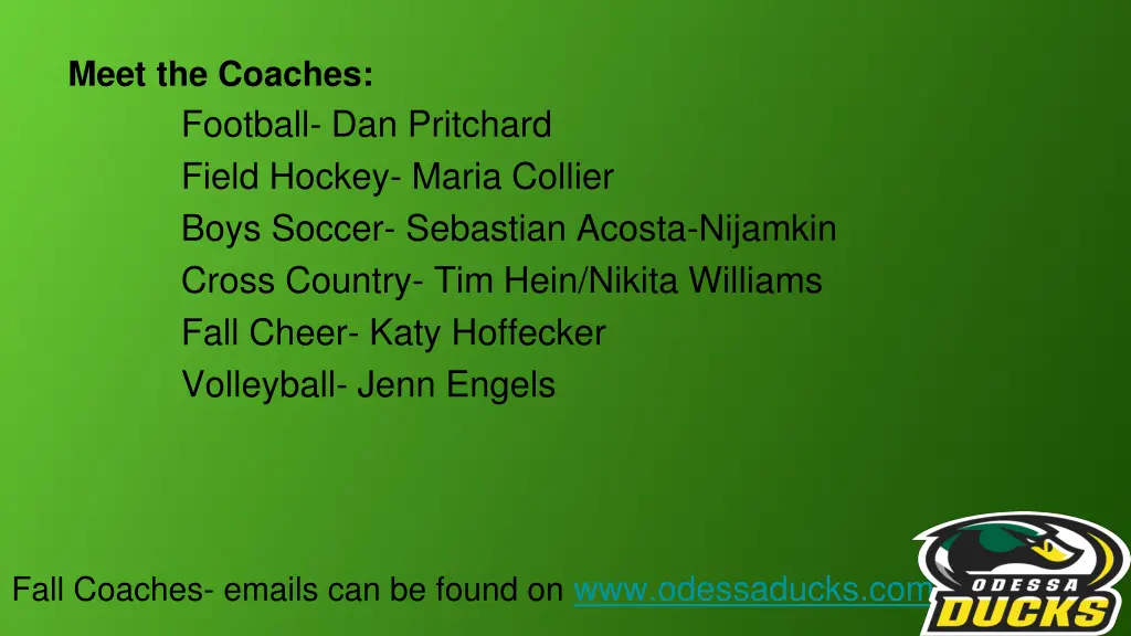 meet the coaches football dan pritchard field