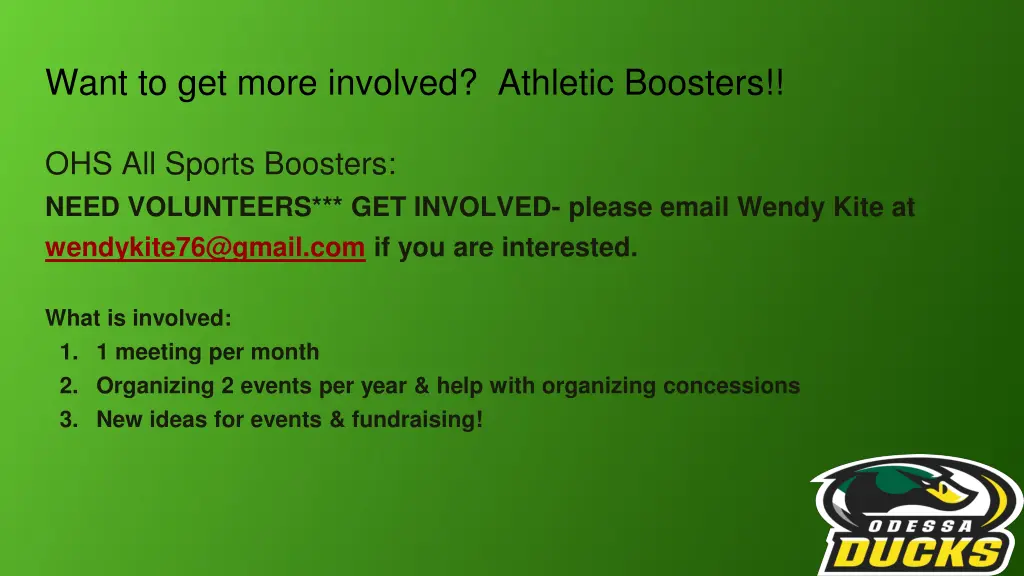 want to get more involved athletic boosters