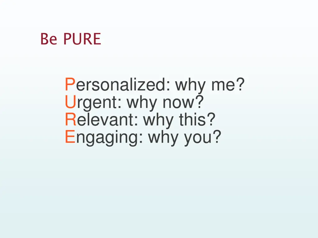 be pure