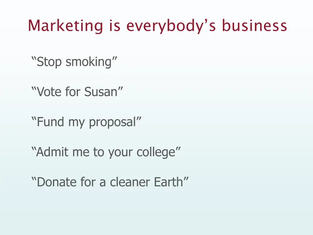 marketing is everybody s business