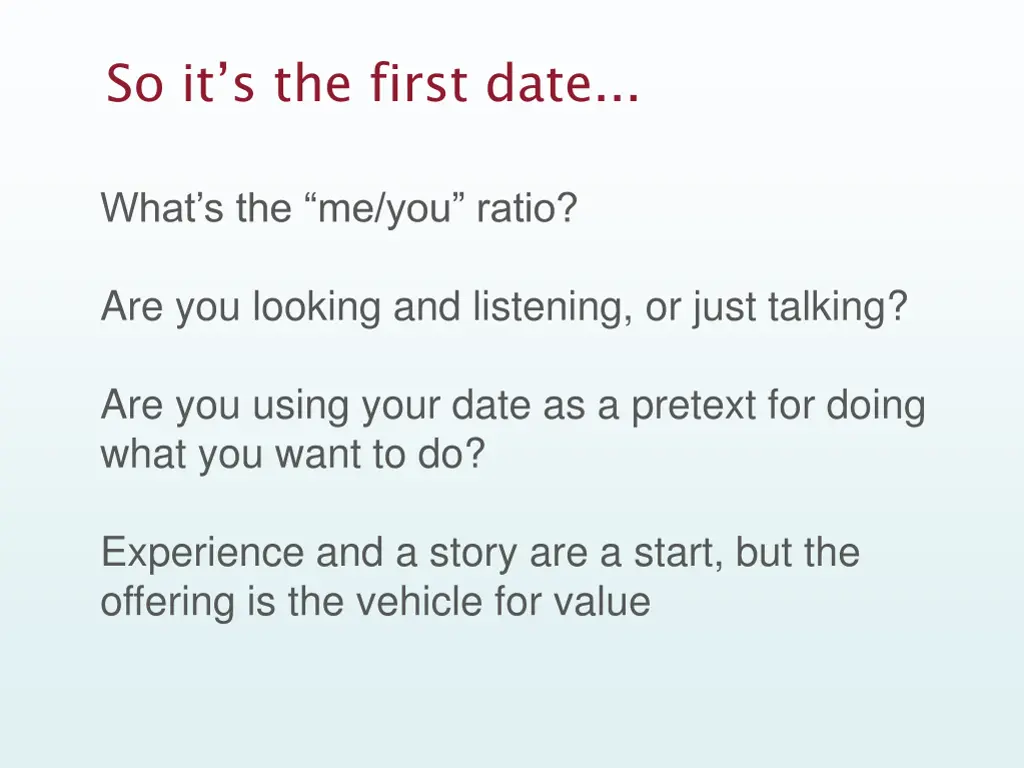 so it s the first date