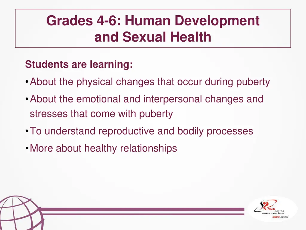 grades 4 6 human development and sexual health