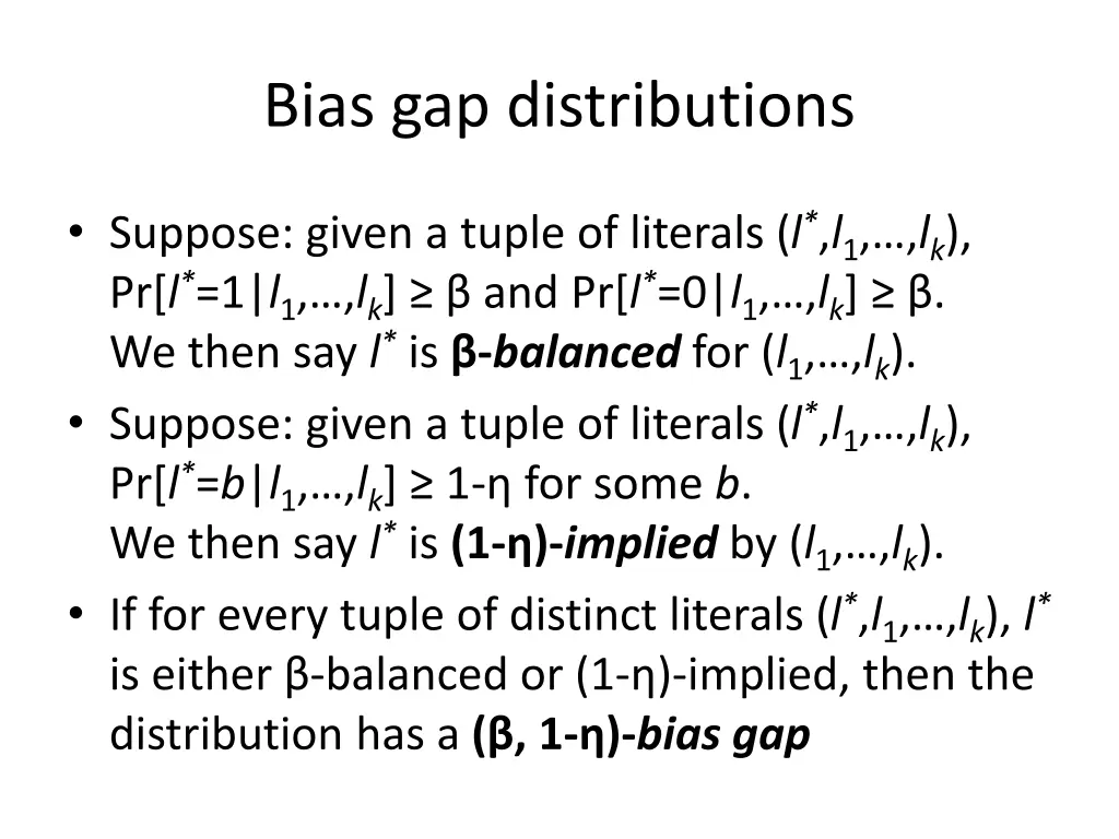 bias gap distributions