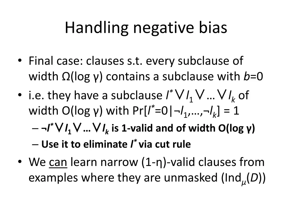 handling negative bias