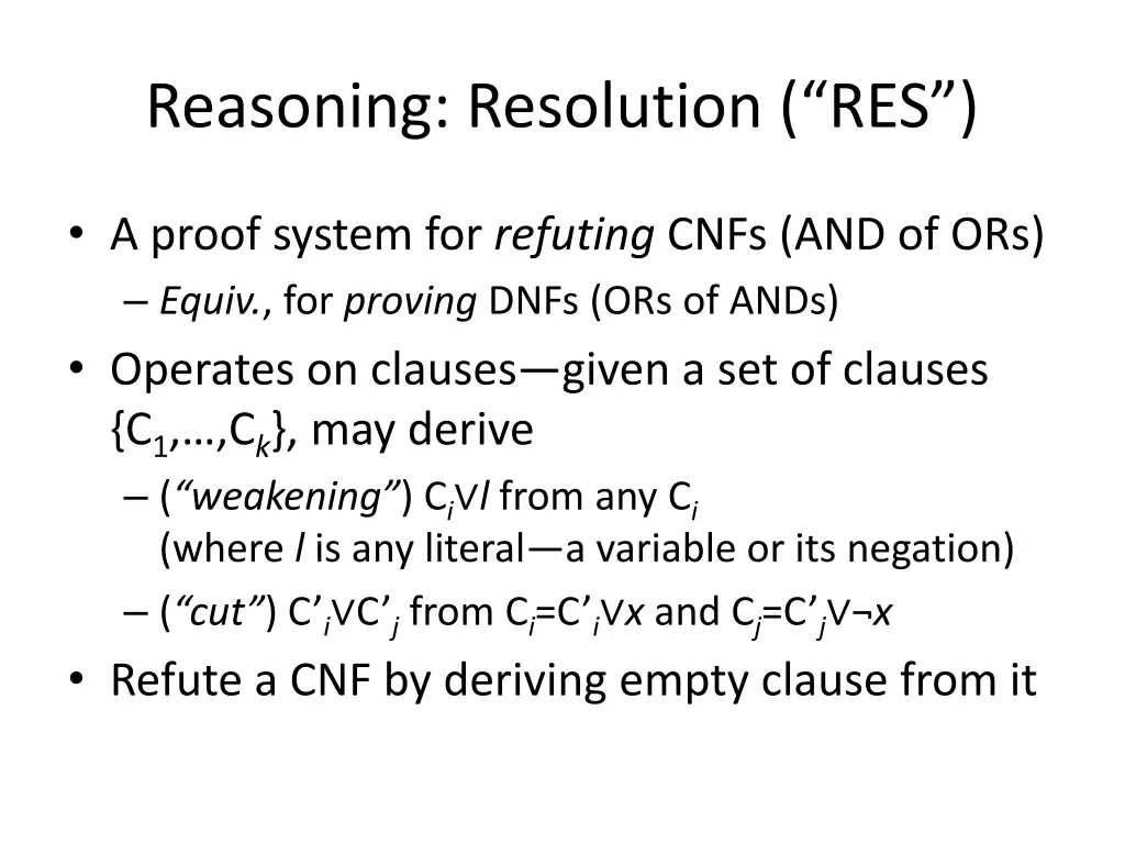 reasoning resolution res