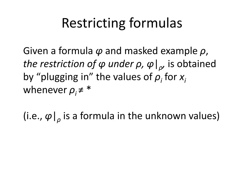 restricting formulas