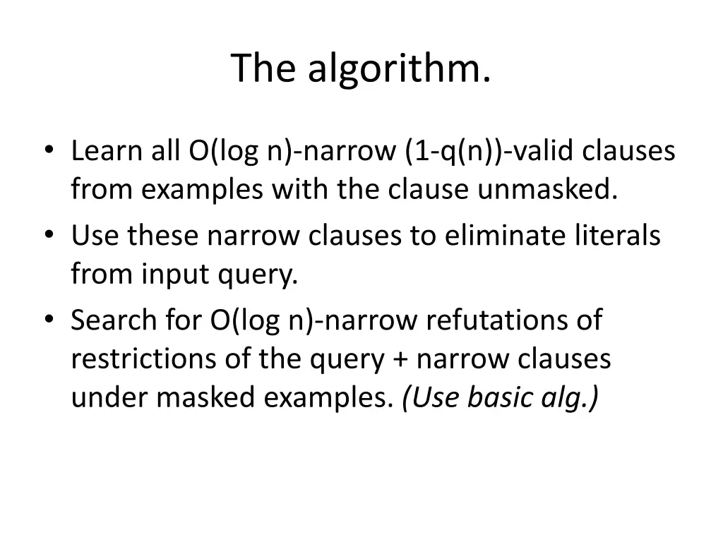 the algorithm