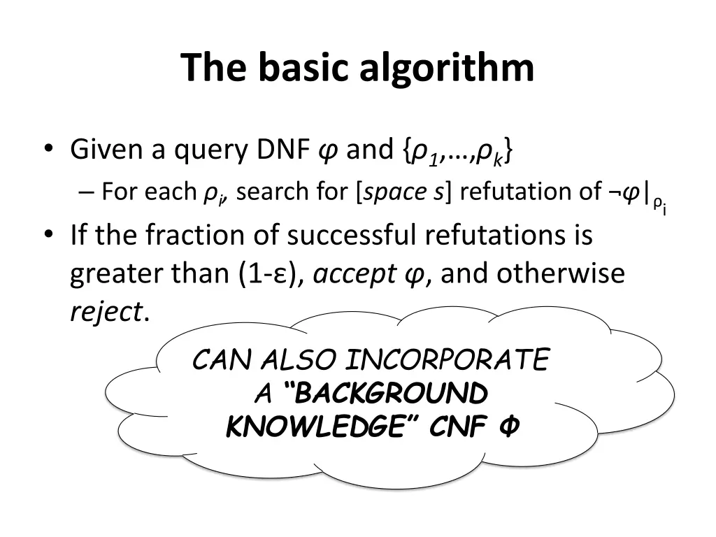 the basic algorithm