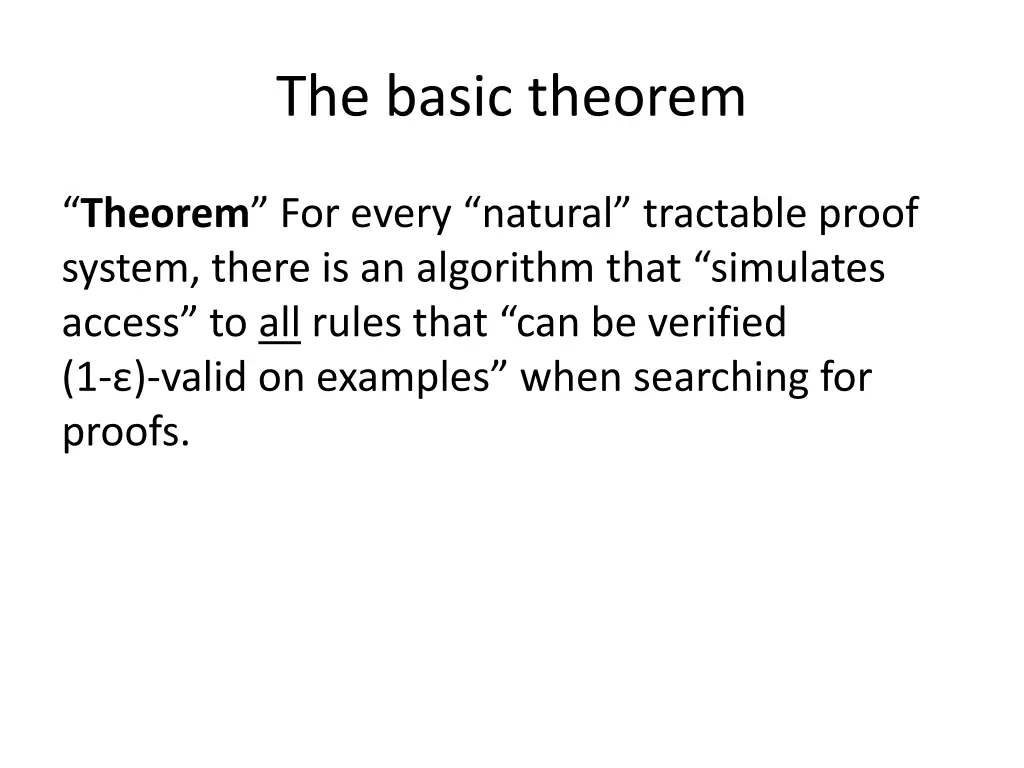 the basic theorem