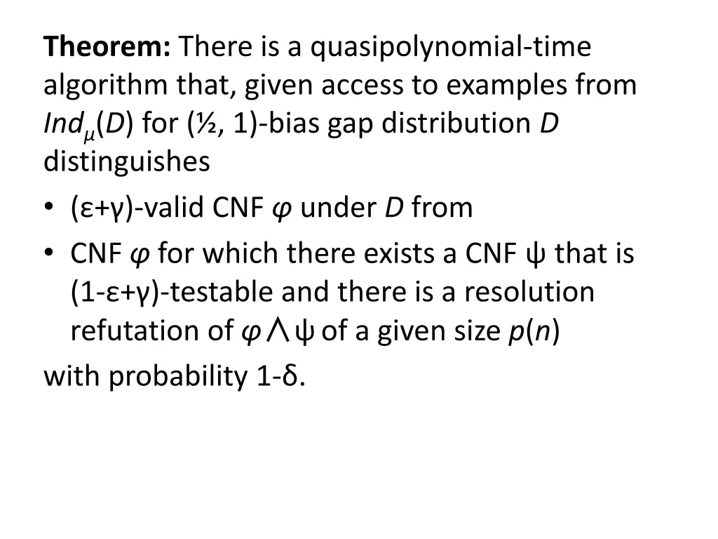 theorem there is a quasipolynomial time algorithm 2