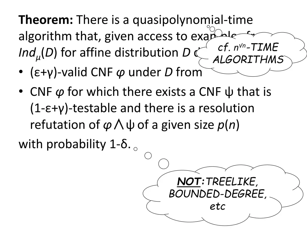 theorem there is a quasipolynomial time algorithm