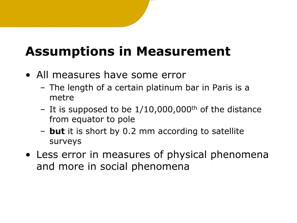 assumptions in measurement 1