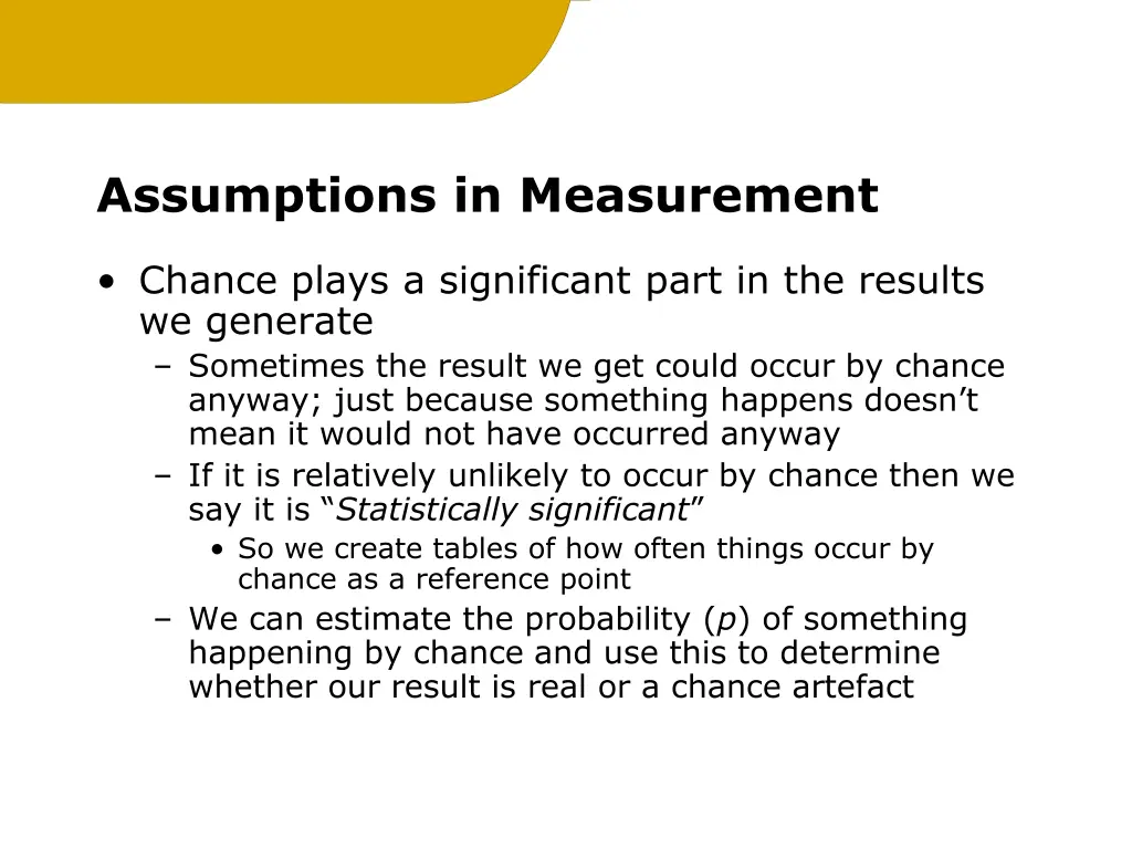 assumptions in measurement 3