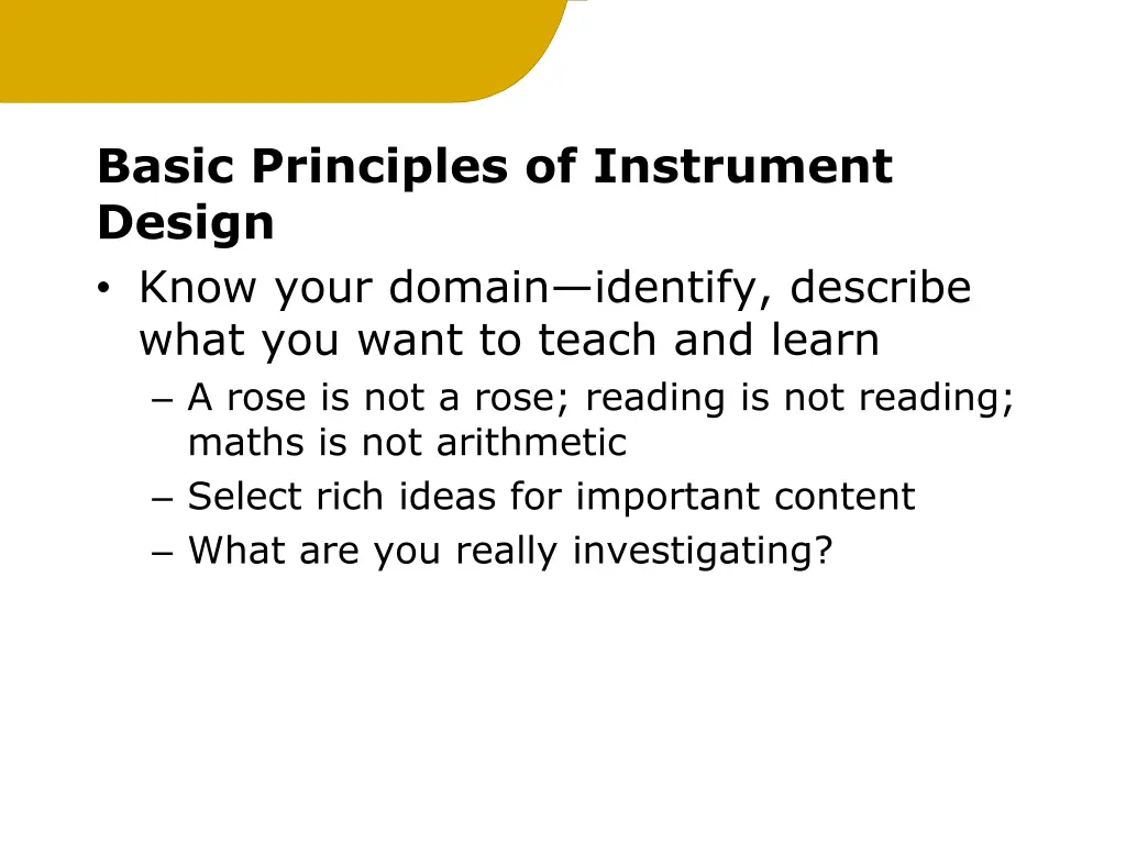 basic principles of instrument design