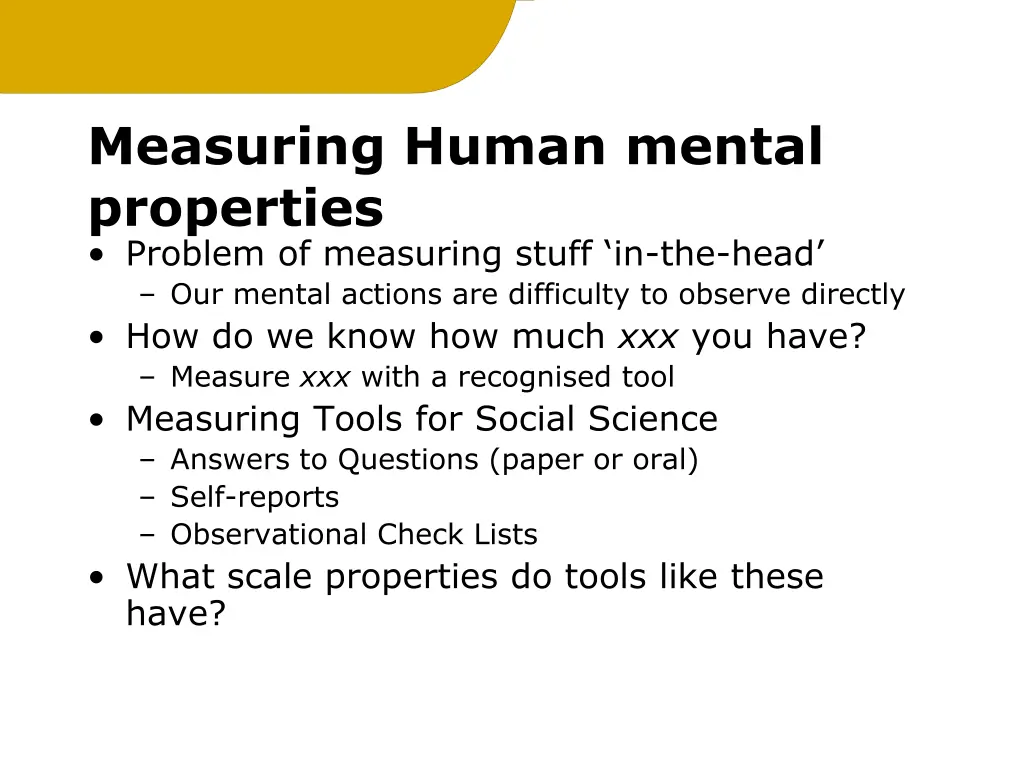 measuring human mental properties problem