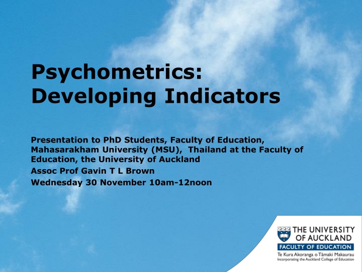 psychometrics developing indicators