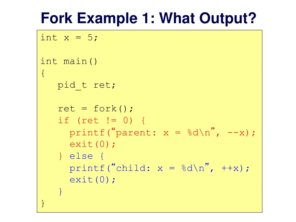 fork example 1 what output