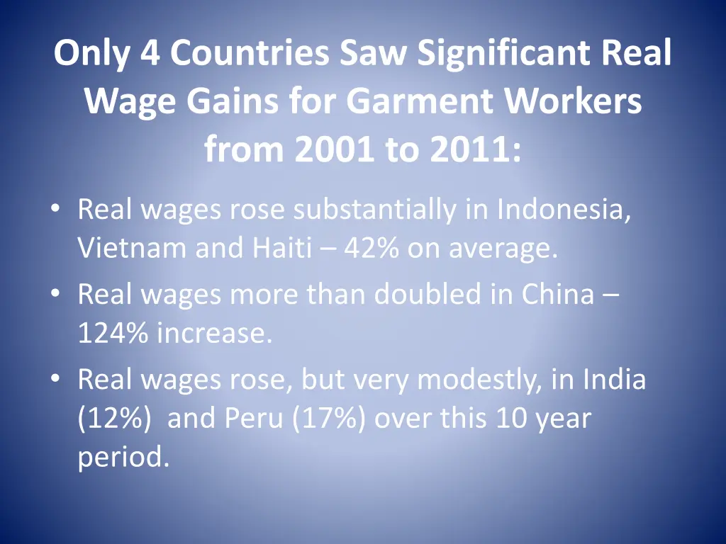 only 4 countries saw significant real wage gains