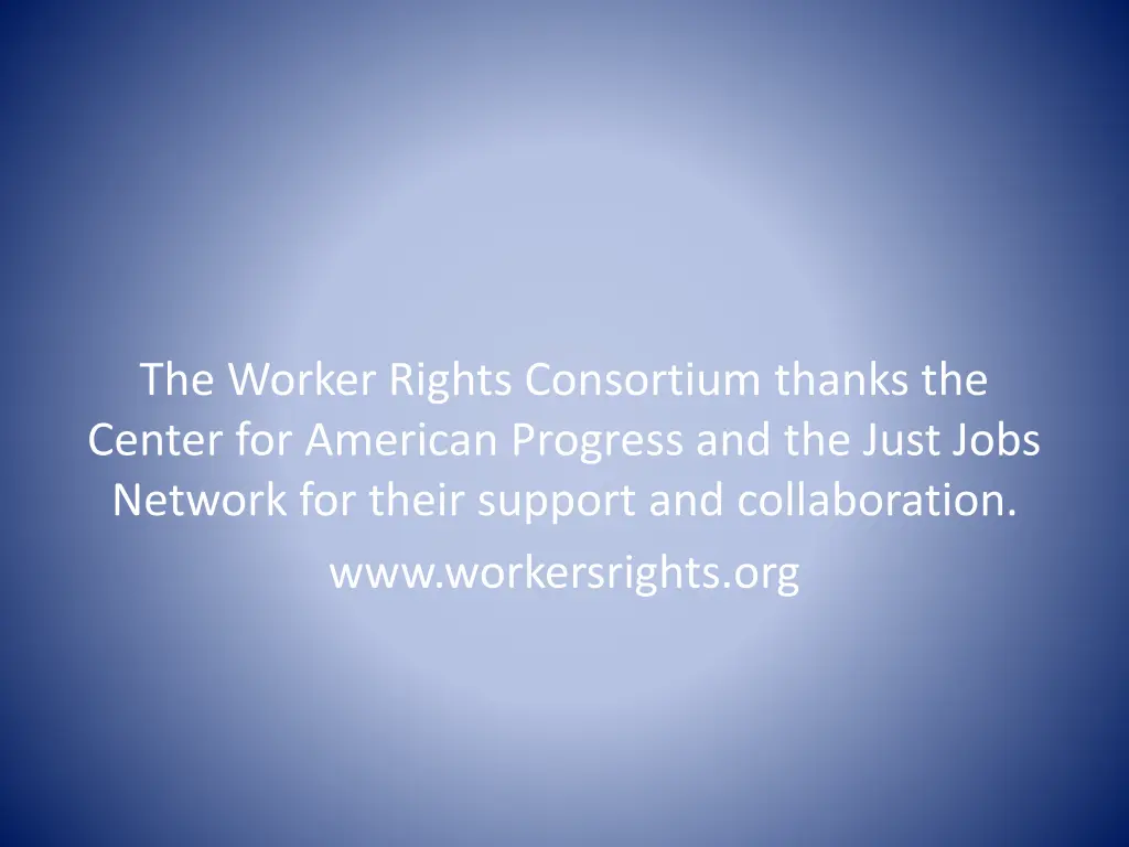 the worker rights consortium thanks the center