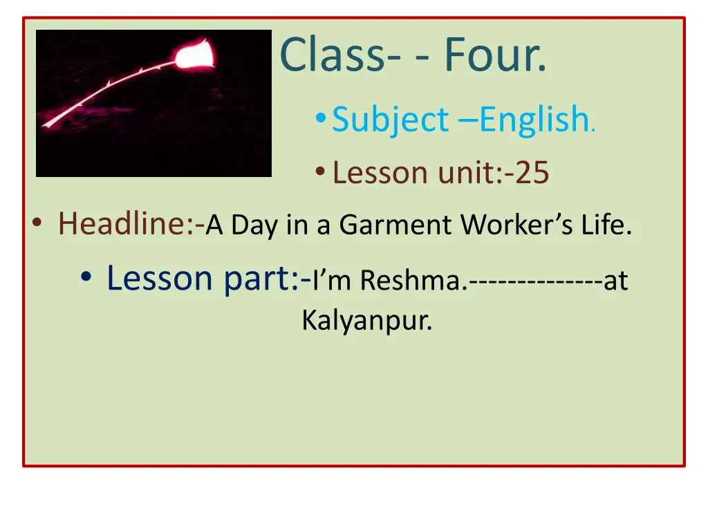 class four subject english lesson unit 25