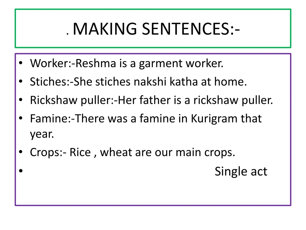 making sentences